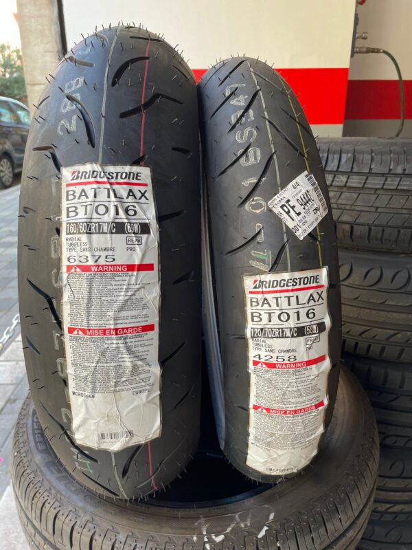 Bridgestone BT016Pro 120/70R17 58W + 160/60R17 69W by Gomme e sicurezza